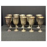 10- 6.75" Salem Sliver Plate Goblets