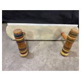 Hand crafted shelf made from croquet sticks