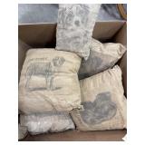 (5) Vtg. Style Dog Portrait Throw Pillows - S