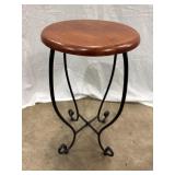 Small Wood & Metal Accent Table