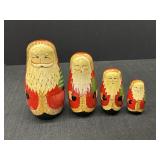 Wooden Nesting Santa 3-6.5"