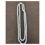Opalescent Blue Beads Necklace