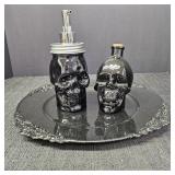 Skull Soap Dispenser, Skull Bottle w/ CorkBoard,
