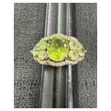 Marked 925 SD Peridot Costume Ring