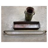Galvanized Small Planter, misc organizer & towel