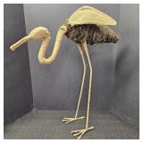 28in Bird Figurine made w/ Willow, Moss, Burlap
