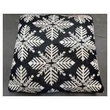 Black & White Knit Snowflake Pillow