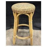 Bamboo & Wicker Stool