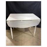 Antique Painted White Drop Leaf Table