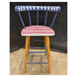 Painted wooden bar stool