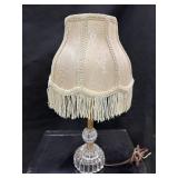 Antique Glass Table Lamp w/ braided Shade