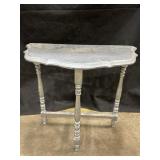 Painted Silver Half Moon Table