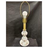 Hand Painted Milk Glass Table Lamp