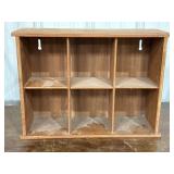 Teak wood hanging cubby shelf by Teak-Tech