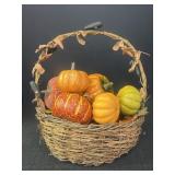 Basket w/ Styrofoam Pumpkins