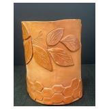 Ceramic Burnt Orange Leaf Wine Holder