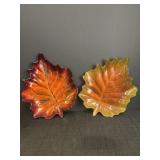 Glass Fall Leaf Dish