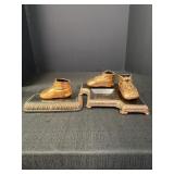 Vintage Copper Dipped Baby Shoe Bookends
