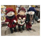 3- 38" Snowman & Mrs Claus Plush Figurines