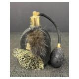 Vintage Black Glass Perfume Bottle