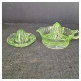 (2) VTG Vaseline Glass Juicers