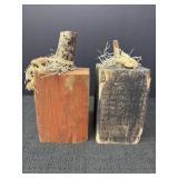 (2) Wooden Pumpkin Decorations