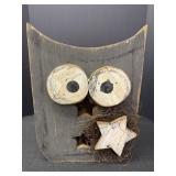 Wooden Owl Folk Art Decoration