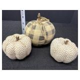 Fabric Pumpkin & (2) Foam Pumpkins