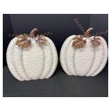 (2) Metal Pumpkin Decorations