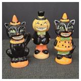 (3) 6.25in Ceramic Halloween Figurines