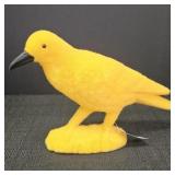 Yellow Velvety Crow Figurine