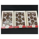 1.7" Gold & White Glass Ornaments