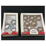 2.6" Glitter Sliver & Gold Glass Ornaments