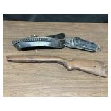 Leather Gun Holster & Wooden Rifle Stock