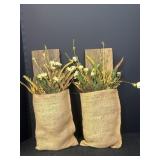 Burlap Wrapped Floral Wall Decoration