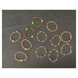 12 Christmas Beaded Bracelets