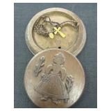 Resin Dutch Girl Wall Plaque & Vtg. Rope like