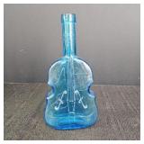 VTG Light Blue Glass Violin Bottle