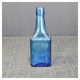 Wheaton, NJ Blue Glass "Bitters" 6in Bottle