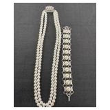 Sarah Coventry Faux Pearl Necklace & Bracelet