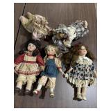 5 porcelain dolls, 2 are Heritage Mint.  The 2