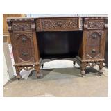 Antique Spoon Carved Writing Desk