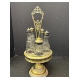 Victorian plated cruet set,