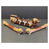 Ceramic Dachshund Sake Decanter & salt & pepper