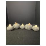 Grey Fabric Decorative Pumpkins