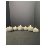 Grey Fabric Decorative Pumpkins