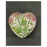 Cloisonnï¿½ Heart Shape Trinket Box w/ Enameled