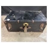 Antique Steamer Trunk w/ metal accents