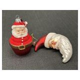 EC 4,5" Santa Cupcake & Crescent Moon Ornaments