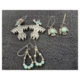 Navajo Style Turquoise Dangle Earrings